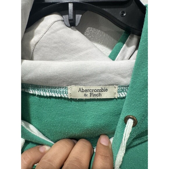 Vintage Y2K Abercrombie & Fitch Hoodie Women’s Green Hooded Sweatshirt Size S - Picture 5 of 8